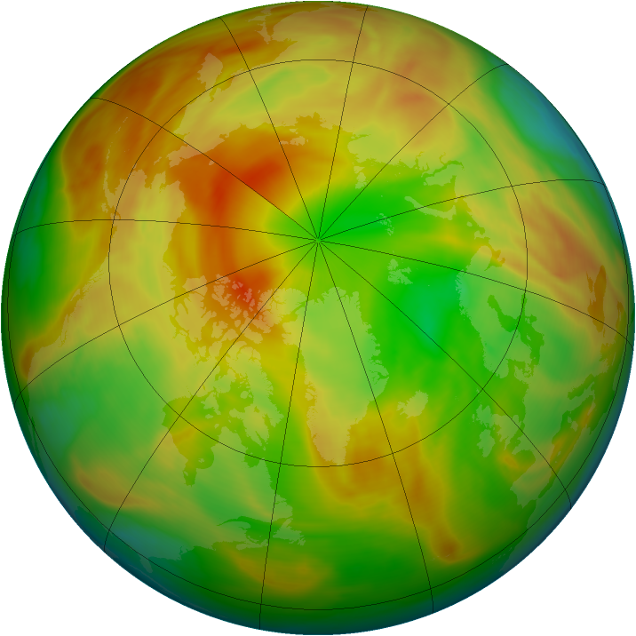 Arctic ozone map for 14 April 2007